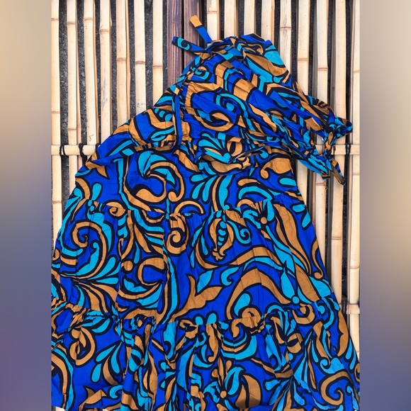 ZARA - Halter Cinched Waist Long Flowy Dress - Picture 2 of 6